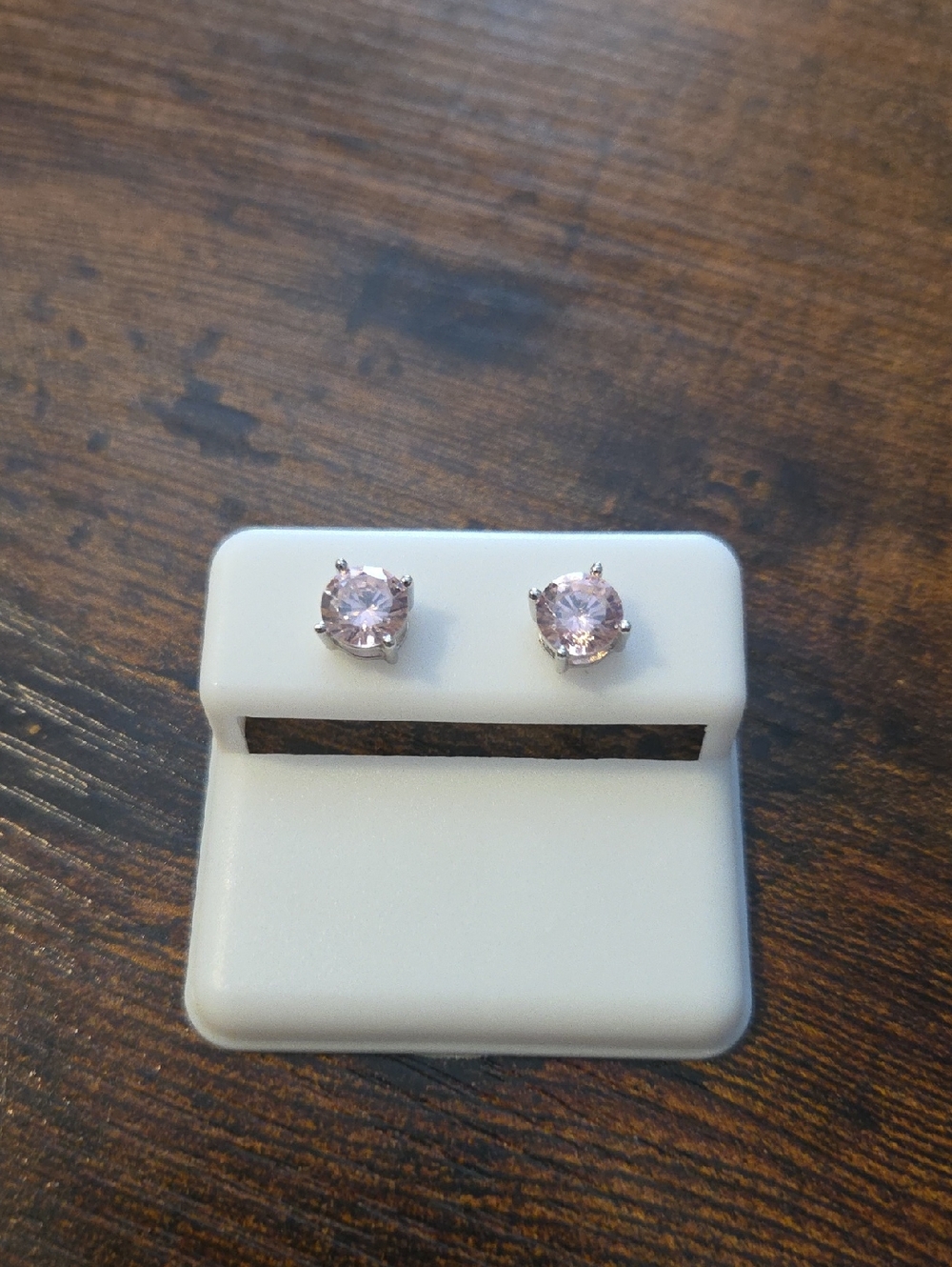 Pink Cubic Stone Stud Earrings — Elegant Everyday Sparkle